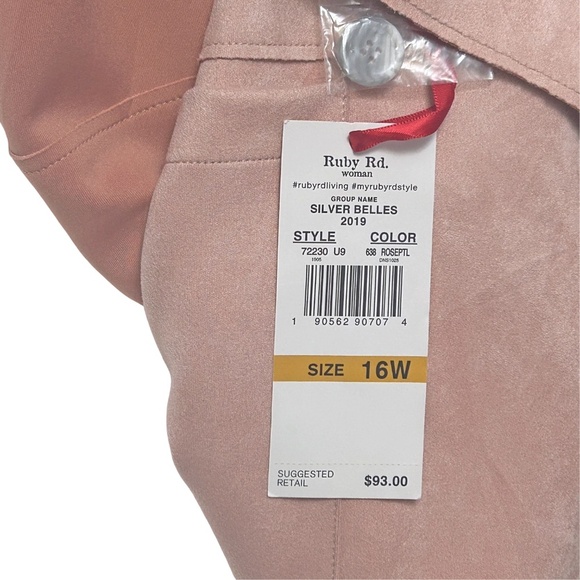 Ruby Rd. Duster Coat Jacket Open Front Pale Pink Bracelet Sleeve Four Pockets - Picture 11 of 14